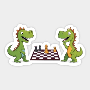 Chess Playing Dinosaur T-Rex Sticker